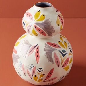 Anthropologie Larue Vase - Abstract Floral 2-Tier Double Bulb - Home Decor